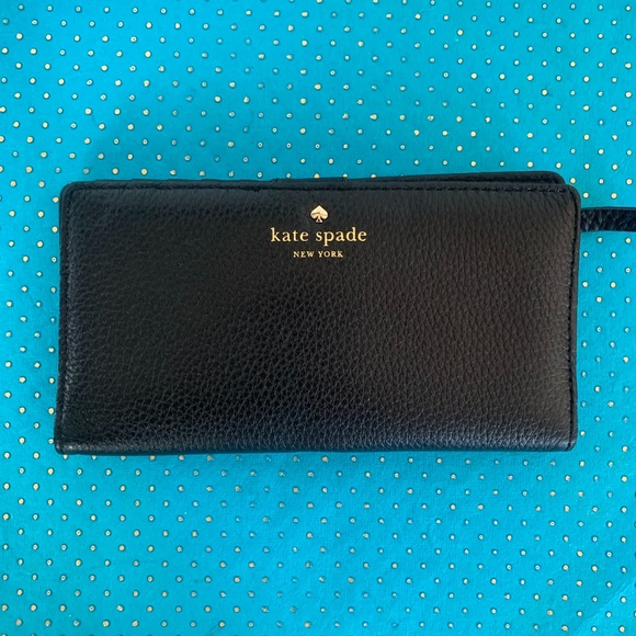 kate spade Handbags - NWOT Kate Spade black and gold leather wallet
